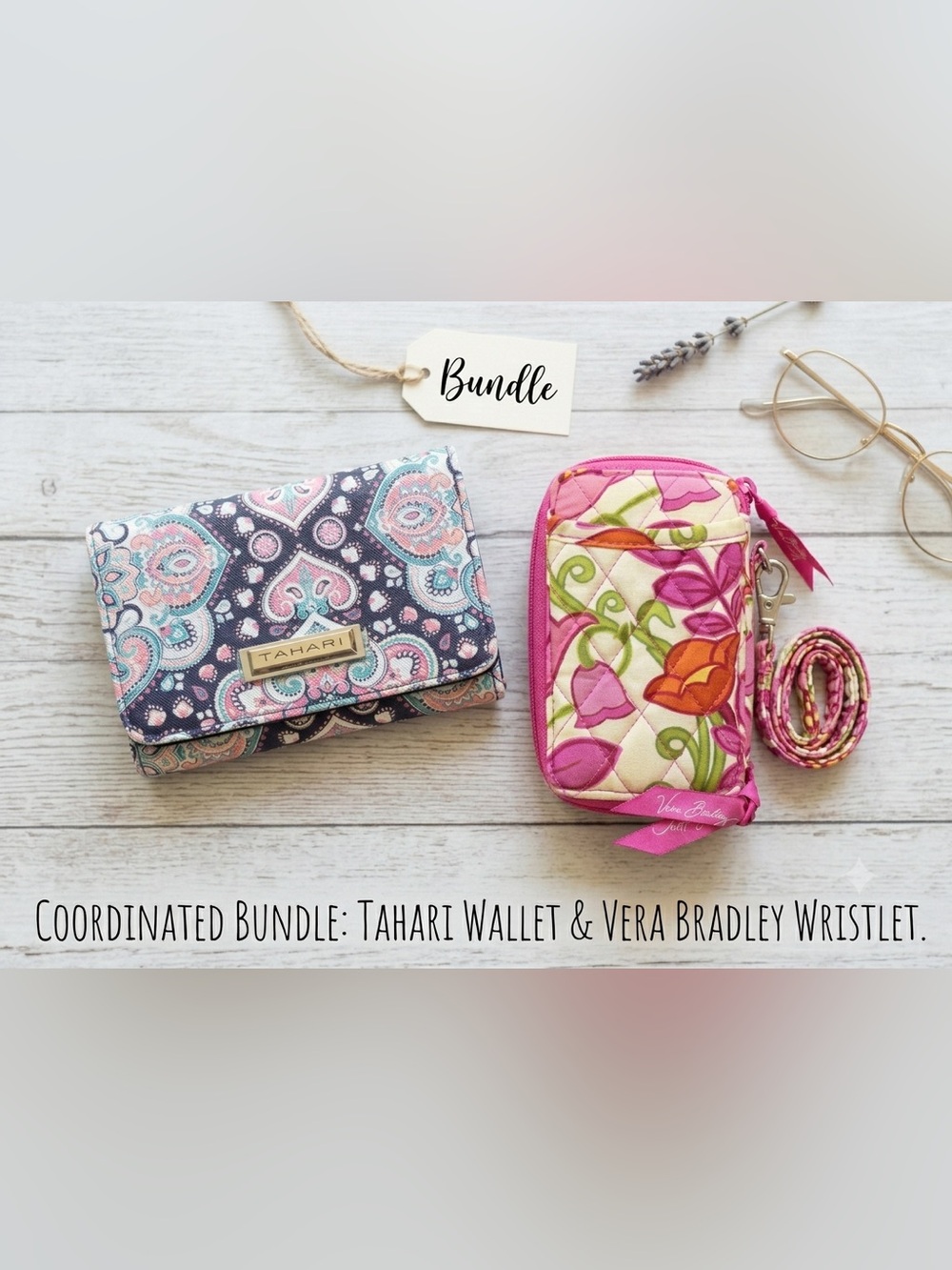Vera Bradley quilted wristlet &
Tahari coated trifold wallet bundle
BOTH NWOT
